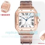 Swiss Clone THB Cartier Santos De Cartier 39.8mm Rose Gold 9015 Watch 